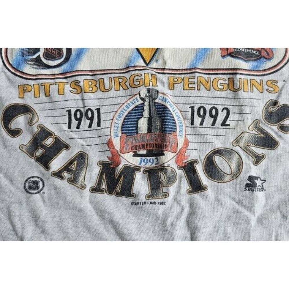 1991/1992 Starter Pittsburgh Penguins Back To Back Stanley Cup Champs Size Large - Picture 5 of 8